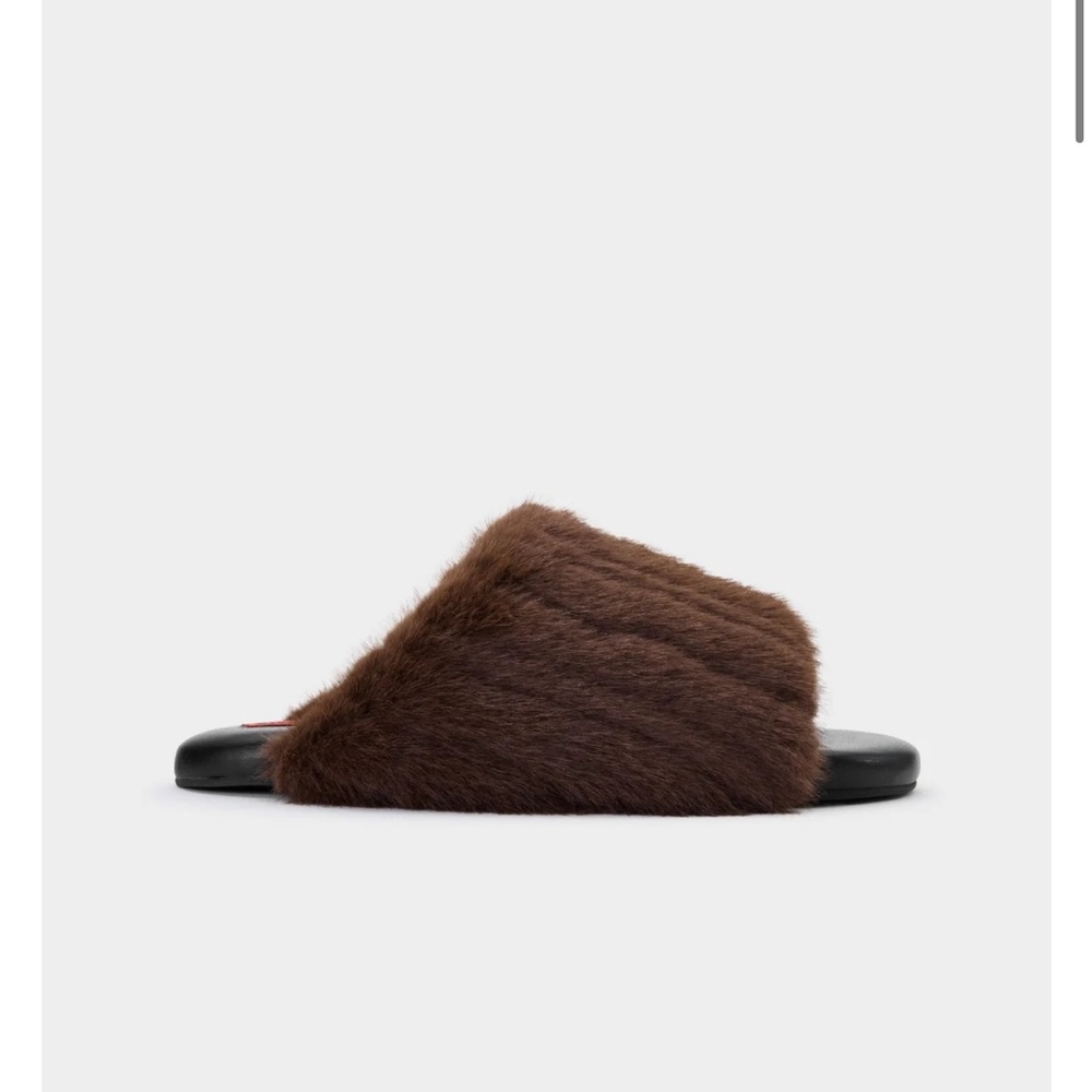 SIMON MILLER FURRY BUBBLE SLIDE IN CHOCOLATE BRAND NEW/NEVER WORN SIZE LADIES 40